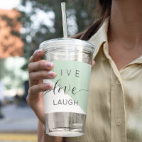 Live Love Laught Positive Motivation Mint Quote