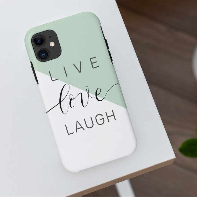 Live Love Laught Positive Motivation Mint Quote Case-Mate iPhone Case (Creator Uploaded)