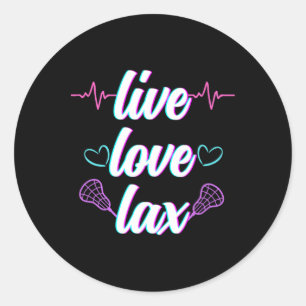 Live Love Lax Lacrosse Lover For Women Girl  Classic Round Sticker