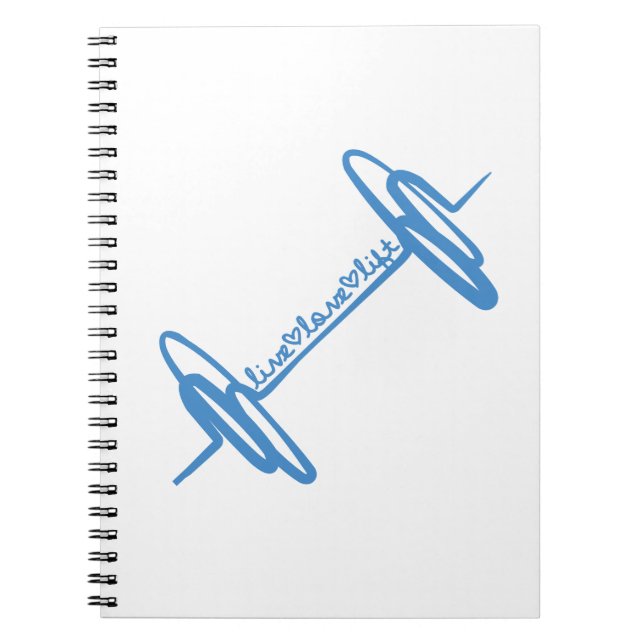 Live Love Lift Doodle Blue Notebook (Front)