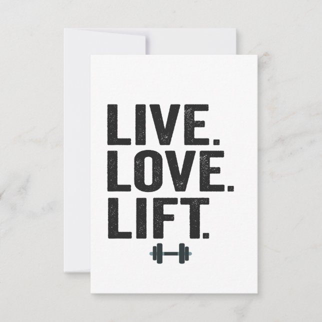 Live Love Lift Funny Fitness Weight Lifting Gym  Thank You Card (Front)