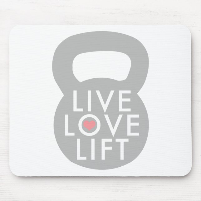 Live Love Lift Kettlebell Mouse Mat (Front)