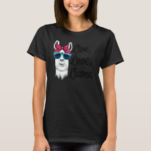 Live Love Llama White Women Llama Animal Love 4 T-Shirt