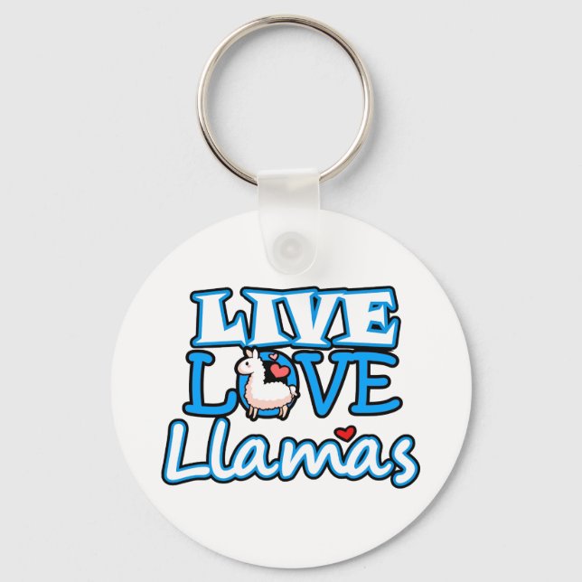 Live, Love, Llamas Key Ring (Front)
