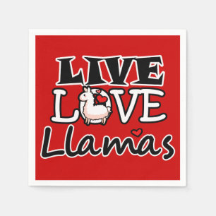 Live, Love, Llamas Napkin