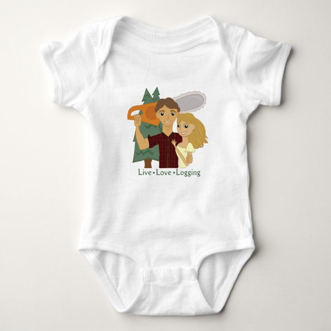 Live Love Logging Baby Bodysuit (Front)