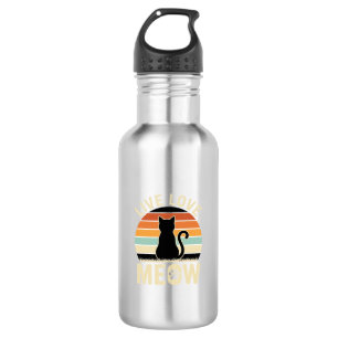Live Love Meow Vintage Cat Sunset Design_1 532 Ml Water Bottle
