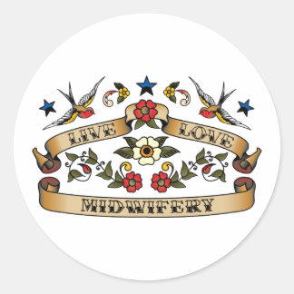 Live Love Midwifery Classic Round Sticker