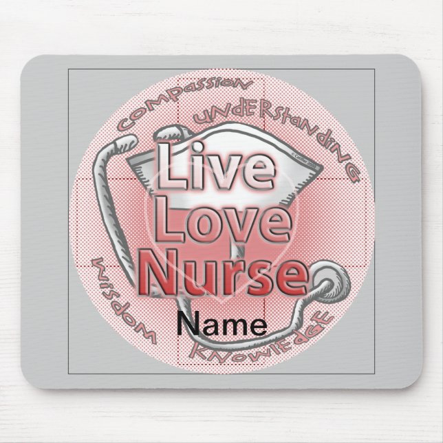 Live Love Nurse Mouse Mat (Front)
