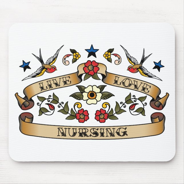Live Love Nursing Mouse Mat (Front)