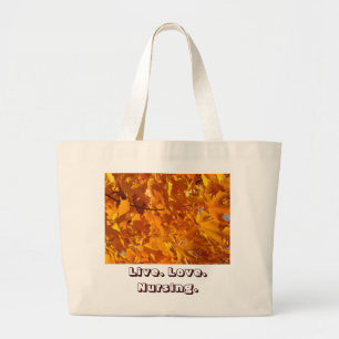 Live Love Nursing Tote Bags Autumn Leaves custom