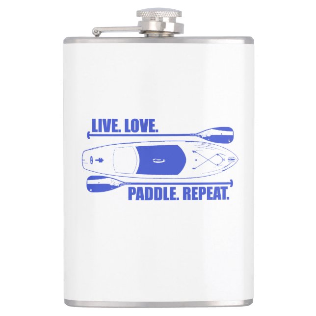Live Love Paddle Repeat Hip Flask (Front)