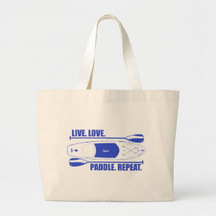 Live Love Paddle Repeat Large Tote Bag