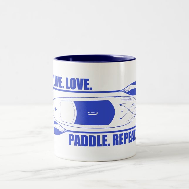 Live Love Paddle Repeat Two-Tone Coffee Mug (Center)