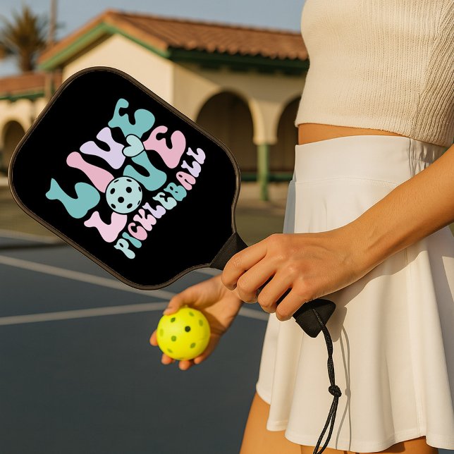 Live Love Pickleball Pink Aqua Purple Pickleball Paddle (Creator Uploaded)