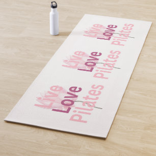 Live Love Pilates Lotus Wellness Calm Gift for Her Yoga Mat