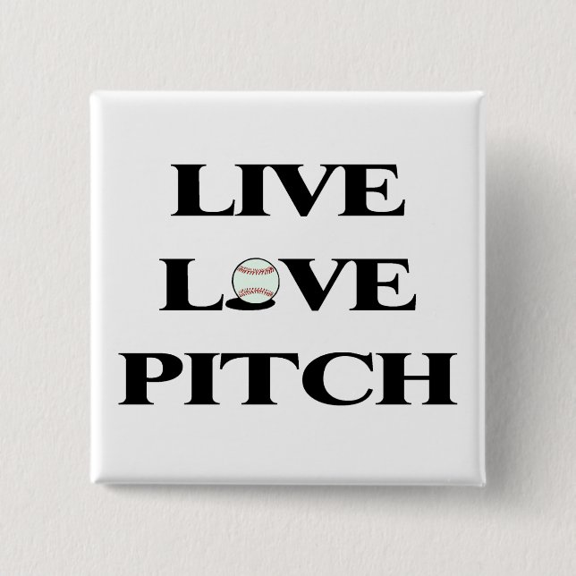 Live Love Pitch 15 Cm Square Badge (Front)