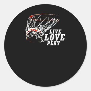 Live Love Play Basketball By Subgirl Classic Round Sticker