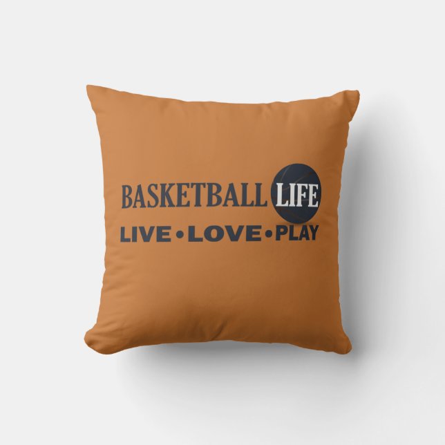 live love play basketball cushion (Front)