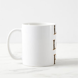 Live love play black orange sports player modern q coffee mug