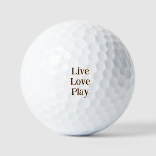 Live love play black orange sports player modern q golf balls