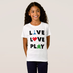 Live, Love, Play Black Text Girls Shirt