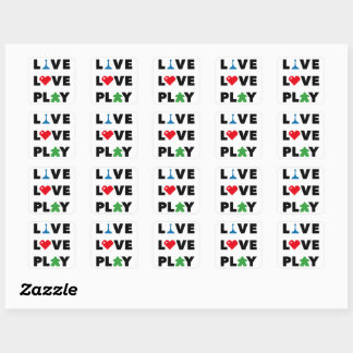 Live, Love, Play Black Text Stickers