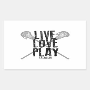 Live, Love, Play Lacrosse Rectangular Sticker