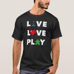 Live, Love, Play White Text Mens Shirt