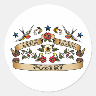 Live Love Poetry Classic Round Sticker