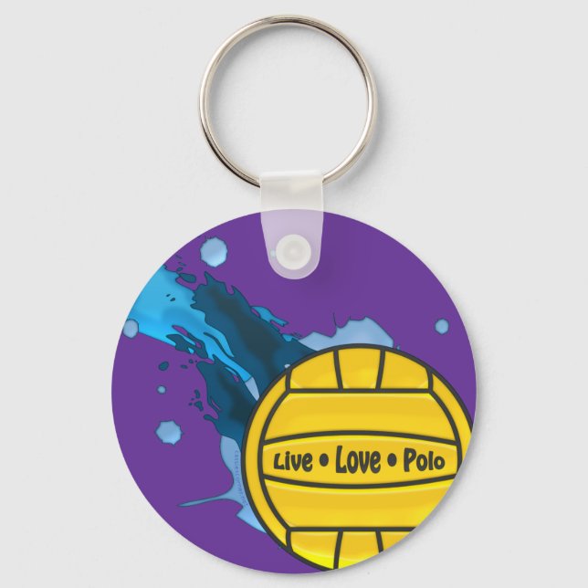 Live Love Polo - Water Polo Keyring (Front)