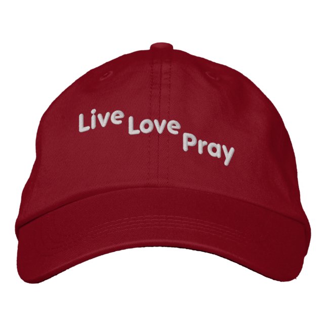 Live Love Pray Bible Quote Customise It Embroidered Hat (Front)