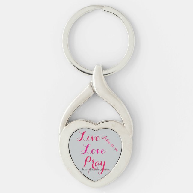 Live Love Pray Christian Key Ring (Front)