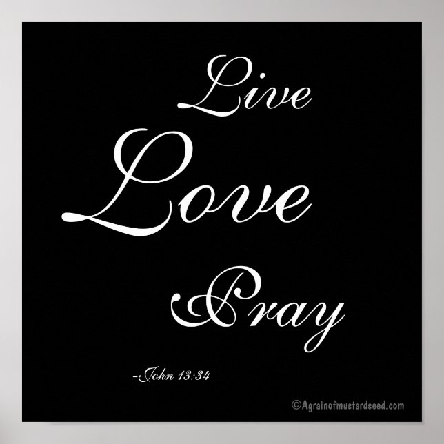 Live Love Pray Christian Poster (Front)