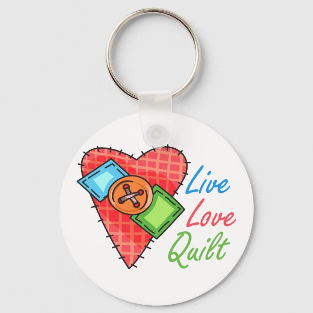 Live Love Quilt Key Ring (Front)