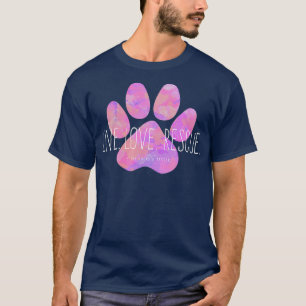 Live Love Rescue Pink Dog Paw T-Shirt