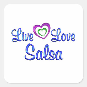Live Love Salsa Square Sticker