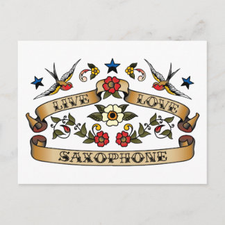 Live Love Saxophone Postcard