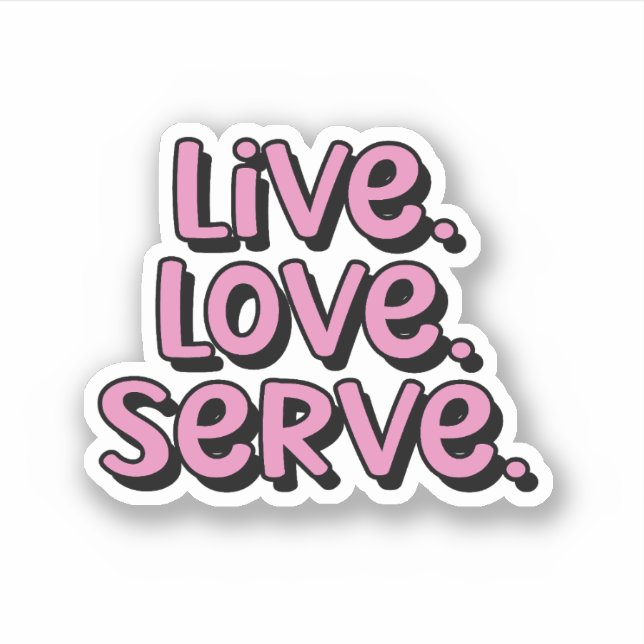 Live. Love. Serve. Pink Pickleball (Front)