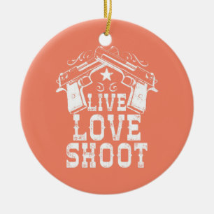 Live Love Shoot Ceramic Tree Decoration