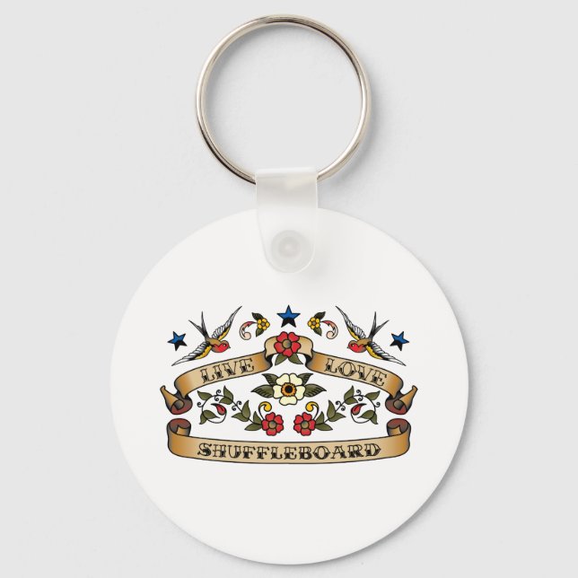 Live Love Shuffleboard Key Ring (Front)