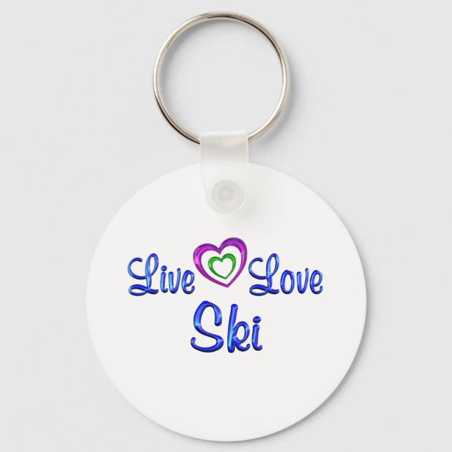 Live Love Ski Key Ring (Front)