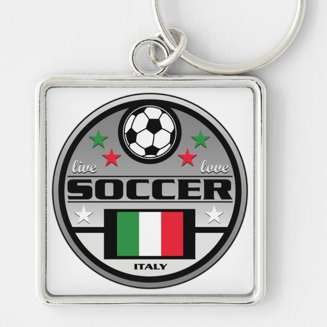 Live Love Soccer Italy Key Ring (Front)