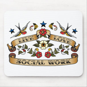 Live Love Social Work Mouse Mat