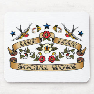 Live Love Social Work Mouse Mat