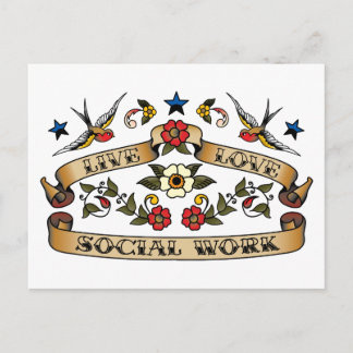 Live Love Social Work Postcard