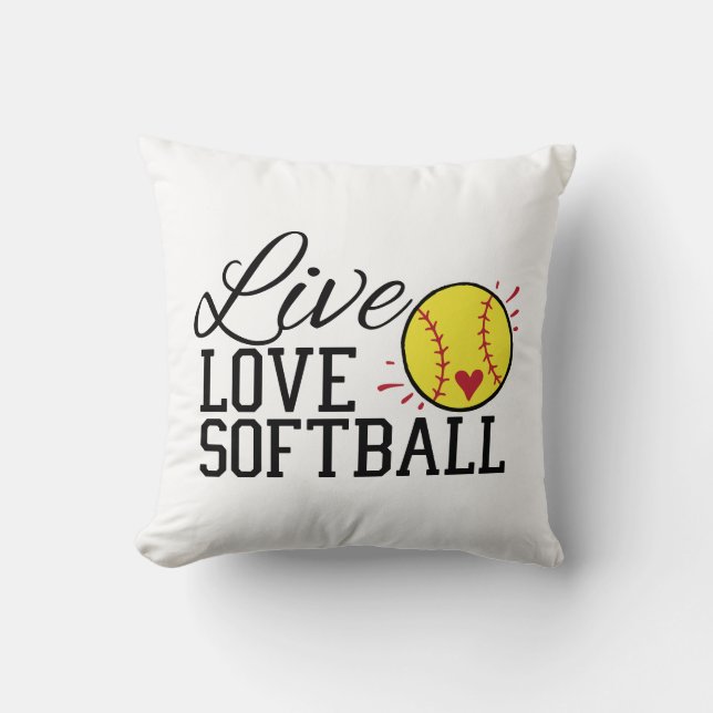 Live Love Softball Cushion (Front)