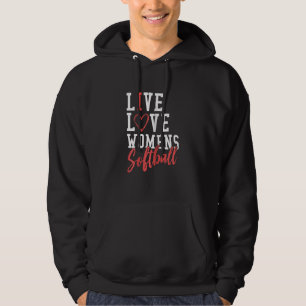 Live Love Softball Graphic Women Girls Softball Hoodie