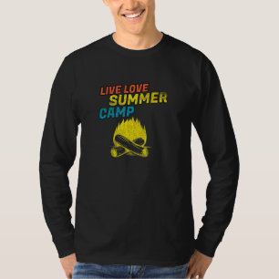 Live Love Summer Camp - Campfire Camping Sleepaway T-Shirt