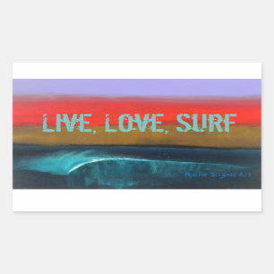 Live, Love, Surf stickers by Marene Originals Art